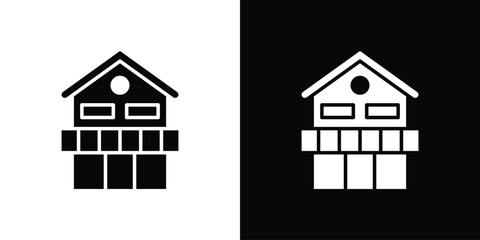 Chalet icon Vector clipArt Illustrations in flat style