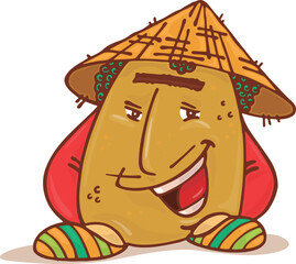 FIELD WORKER CHARACTER - CHINESE STYLE ANIMATED POTATO