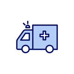 Ambulance icon vector. ambulance truck sign and symbol. ambulance car