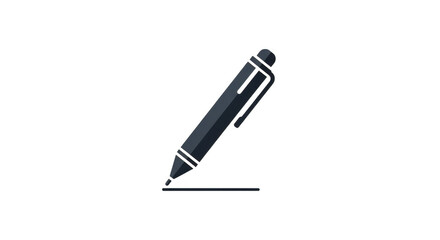 A dark colored mechanical pencil drawing a straight line on a transparent background