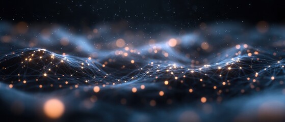 Glowing cosmic waves with abstract swirling patterns