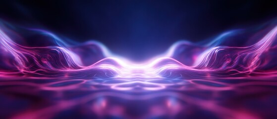 Obraz premium Holographic glowing grids with radiant shapes in vivid colors