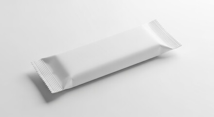 Minimalist White Candy Bar Mockup on Clean Background, Studio Lighting, Product Packaging