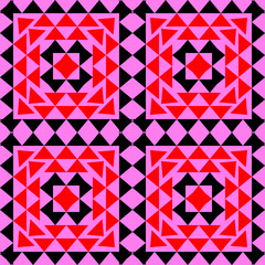 Fototapeta premium Red and black geometric icon set for email and communication design