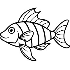 Minimal Hogfish Line Illustration