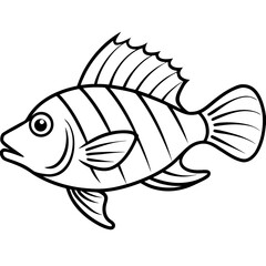 Minimal Hogfish Line Illustration