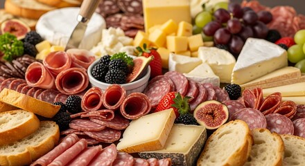 Gourmet Charcuterie Board A Delightful Array of Meats, Cheeses, and Fruits for Entertaining