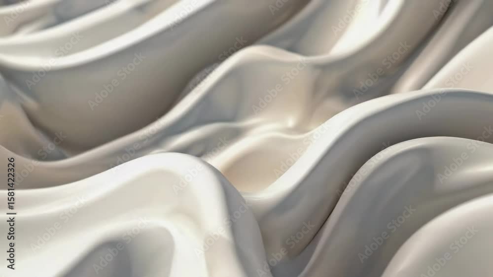 Poster flowing liquid metal waves create mesmerizing smooth patterns in soft light