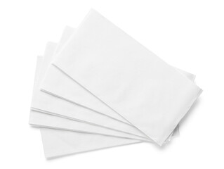 Paper napkins on white background