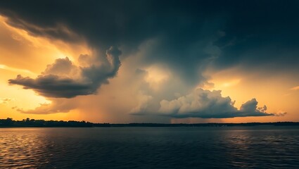 "Massive Thunderstorm Brewing Over Lake Olathe, Kansas"