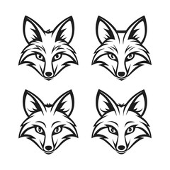 Fototapeta premium Owl Face Silhouette Bundle