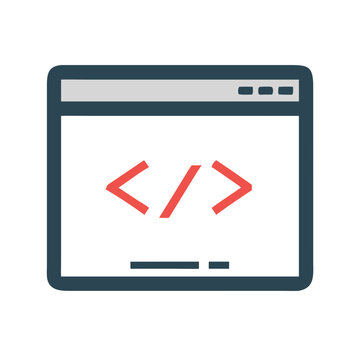Code Window Vector Illustration: Software Development, Programming, and Web Development
