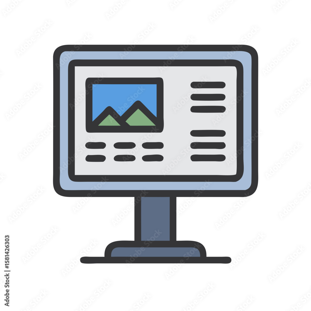 Fototapete modern computer monitor illustration for web design and user interface