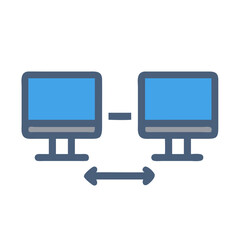 Network Connection: Two Computers Connected with a Two-Way Arrow