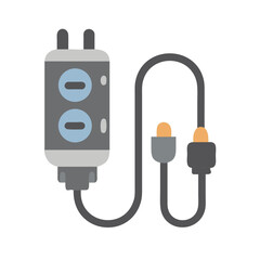 Flat Vector Illustration of a Light Dimmer Switch with Cord and Plugs