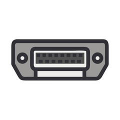 DVI Connector Illustration: Digital Visual Interface Port for Computer Monitors and Graphics Cards