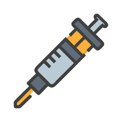 Medical Syringe Icon: Vaccine, Injection, Treatment, and Healthcare Concept