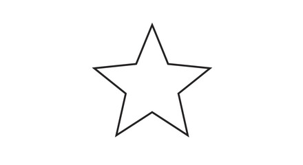 Fototapeta premium Simple Five-Pointed Star Outline with Sharp Angles and Clean Black Lines.