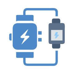 Smartwatch Charging Icon:  Modern Technology, Electrical Power, Wireless Charging Concept