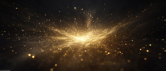 Radiant fractal bursts with glowing particles in cosmic scene