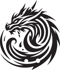 Obraz premium Dragon head on a white background. Vector illustration. Eps 10..eps