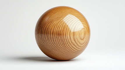 Fototapeta premium Minimalistic image of a perfectly smooth oak wood sphere with rich natural grain texture. Captured with clean lighting and caption space on the side. Aesthetic balance of nature and design.