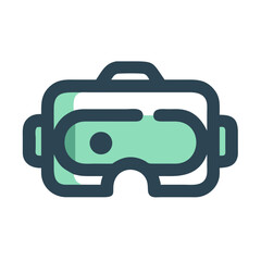 Obraz premium Virtual Reality Headset Icon with Modern Design on a Black Background