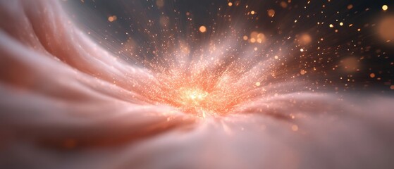 Glowing fractal light bursts with radiant particles