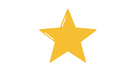 Obraz premium Simple Yellow Star with Rounded Edges and Glossy Highlight.