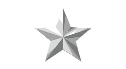 Obraz premium Metallic Silver Star with Angular Design and Reflective Surface.