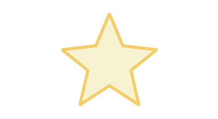 Obraz premium Simple Five-Pointed Star with Light Yellow Fill and Outline.