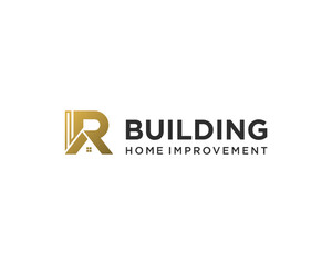 Modern building letter R logo