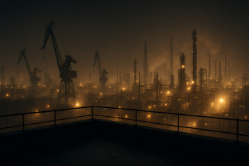Fototapeta premium Industrial Twilight Scene