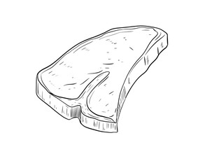 t bone steak digital drawing illustration white background