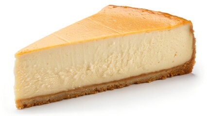 Classic New York Style Cheesecake Slice with Creamy Texture and Golden Crust

