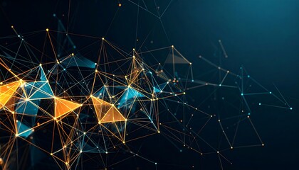 Abstract digital network of interconnected triangles