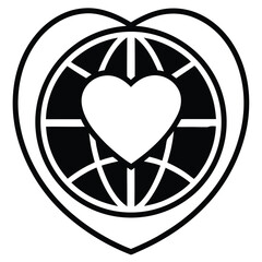 silhouetteI nternational Day Of Charity Symbol on white background