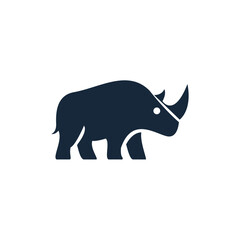 Modern Minimalist Rhinoceros  Abstract Logo Vector 