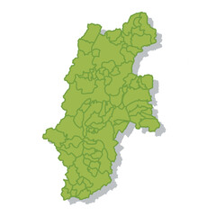 長野　日本　地図　シルエット　アイコン