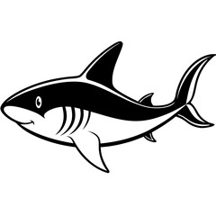 Whitetip Shark Silhouette Vector