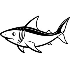 Whitetip Shark Silhouette Vector