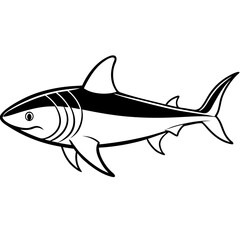 Whitetip Shark Silhouette Vector