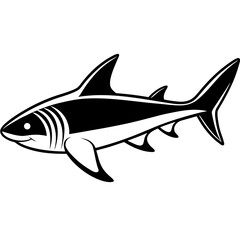Whitetip Shark Silhouette Vector