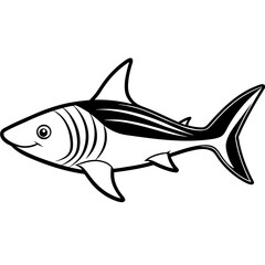 Whitetip Shark Silhouette Vector
