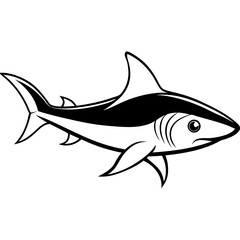 Whitetip Shark Silhouette Vector