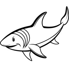 Whitetip Shark Silhouette Vector