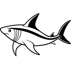 Whitetip Shark Silhouette Vector