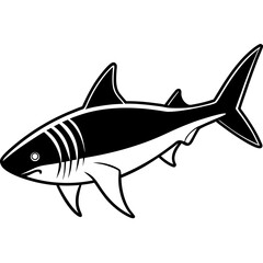 Obraz premium Whitetip Shark Silhouette Vector