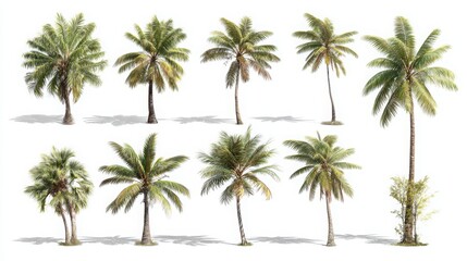palm trees on white background