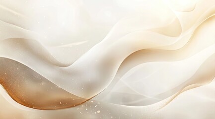 Obraz premium Soft, flowing, beige fabric with golden highlights